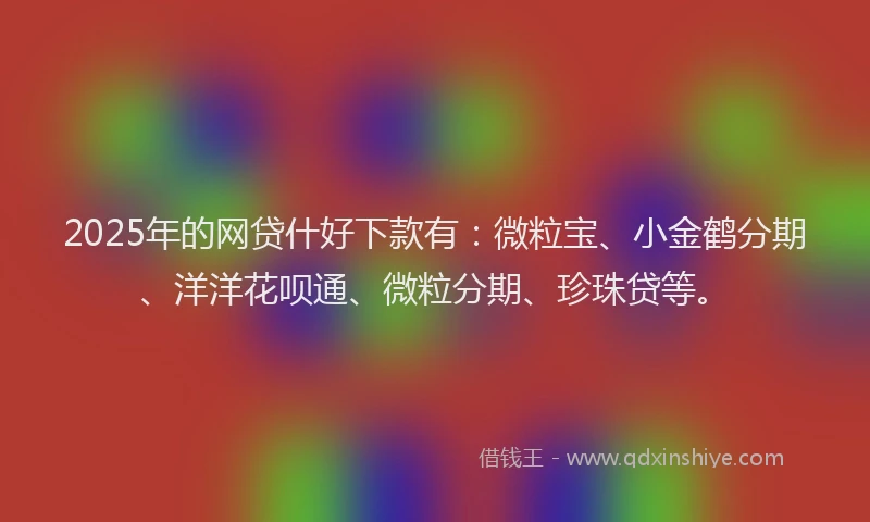 2025年的网贷什好下款有：微粒宝、小金鹤分期、洋洋花呗通、微粒分期、珍珠贷等。