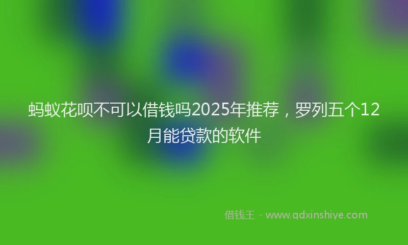 蚂蚁花呗不可以借钱吗2025年推荐，罗列五个12月能贷款的软件
