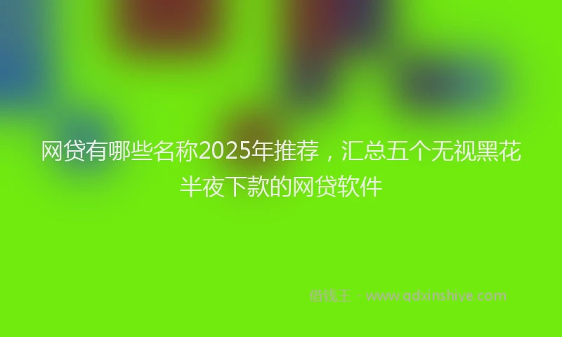 网贷有哪些名称2025年推荐，汇总五个无视黑花半夜下款的网贷软件