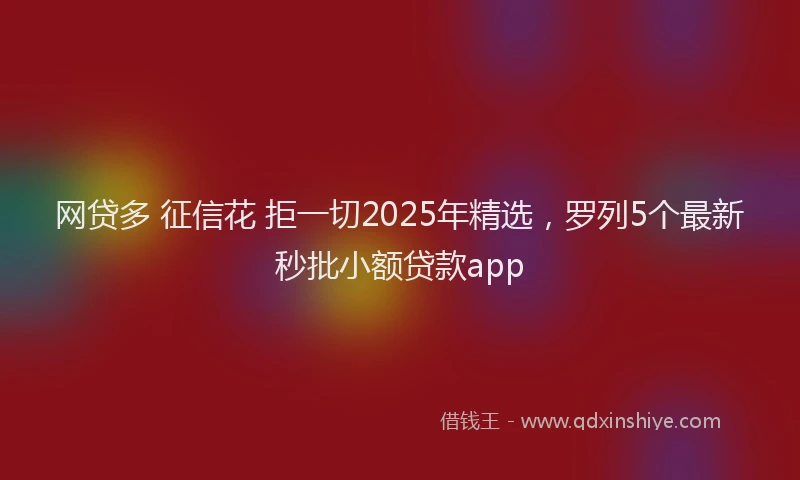 网贷多 征信花 拒一切2025年精选，罗列5个最新秒批小额贷款app