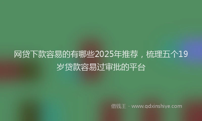 网贷下款容易的有哪些2025年推荐，梳理五个19岁贷款容易过审批的平台