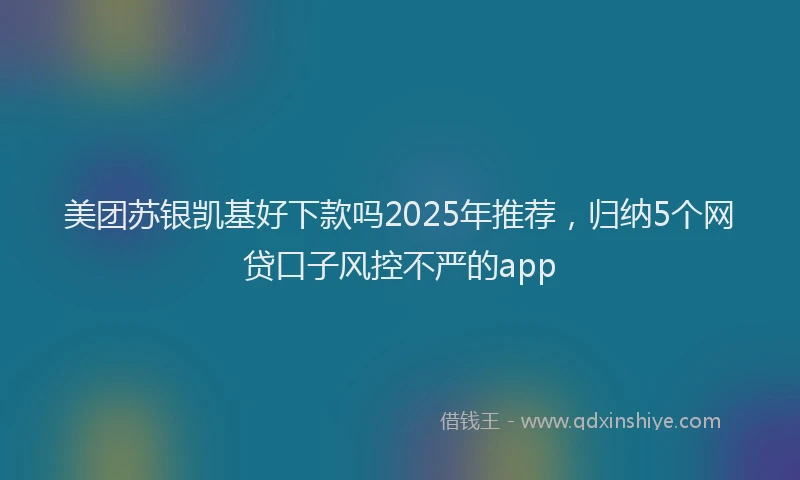 美团苏银凯基好下款吗2025年推荐，归纳5个网贷口子风控不严的app