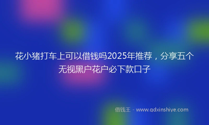花小猪打车上可以借钱吗2025年推荐，分享五个无视黑户花户必下款口子