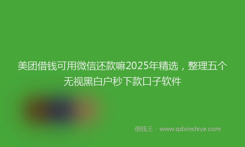 美团借钱可用微信还款嘛2025年精选，整理五个无视黑白户秒下款口子软件
