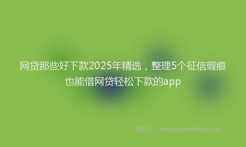 网贷那些好下款2025年精选，整理5个征信瑕疵也能借网贷轻松下款的app