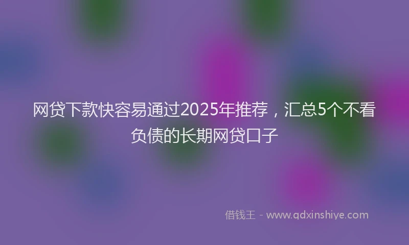 网贷下款快容易通过2025年推荐，汇总5个不看负债的长期网贷口子