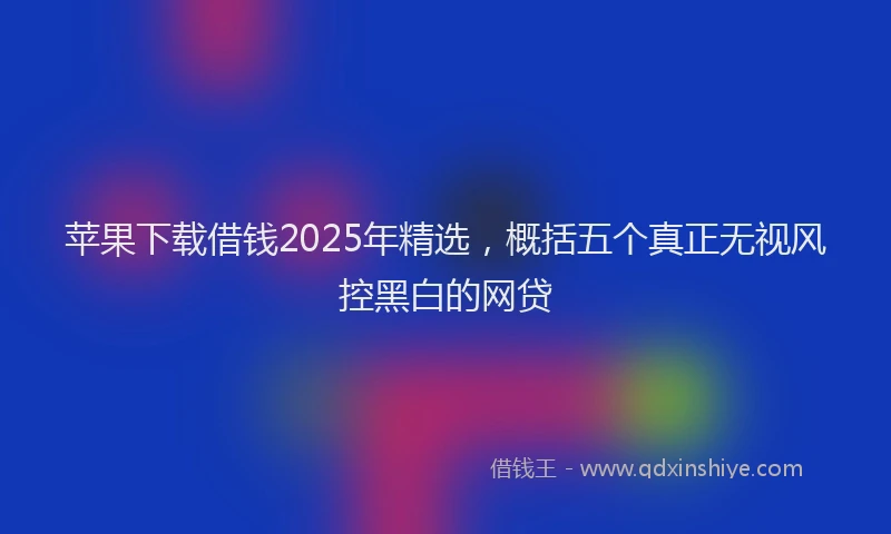 苹果下载借钱2025年精选，概括五个真正无视风控黑白的网贷