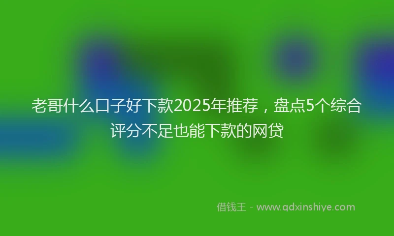 老哥什么口子好下款2025年推荐，盘点5个综合评分不足也能下款的网贷