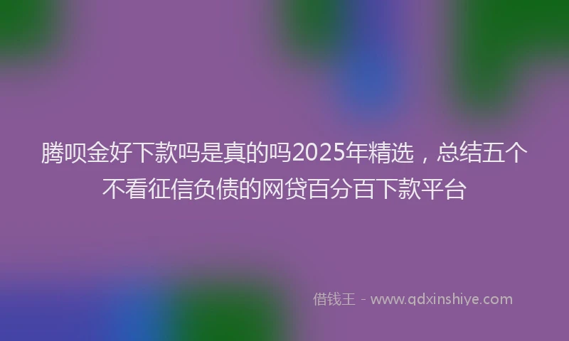 腾呗金好下款吗是真的吗2025年精选，总结五个不看征信负债的网贷百分百下款平台