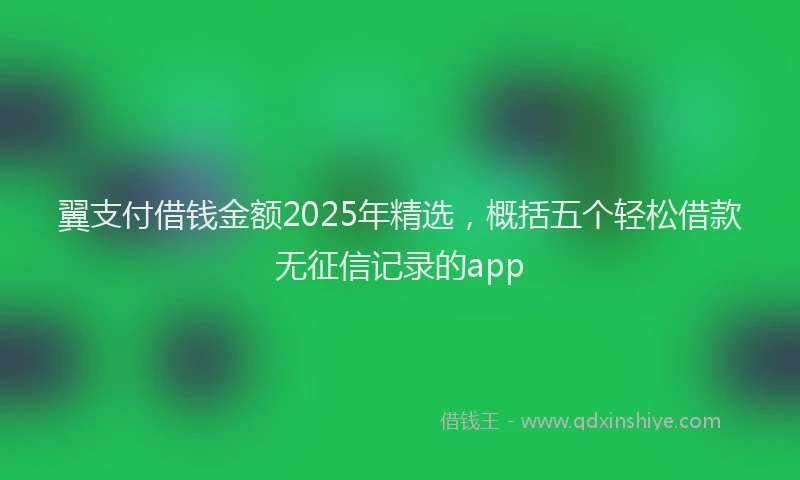 翼支付借钱金额2025年精选，概括五个轻松借款无征信记录的app