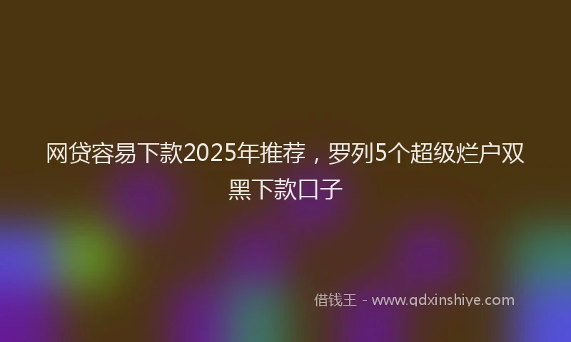 网贷容易下款2025年推荐，罗列5个超级烂户双黑下款口子