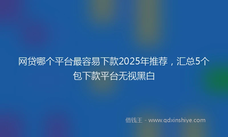 网贷哪个平台最容易下款2025年推荐，汇总5个包下款平台无视黑白