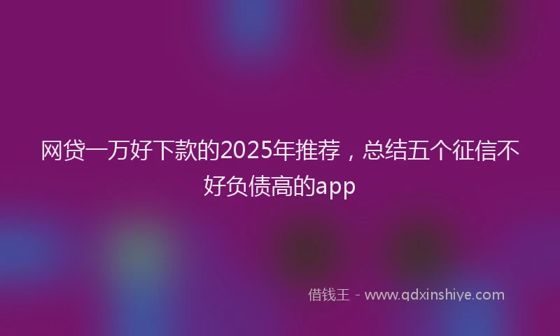 网贷一万好下款的2025年推荐，总结五个征信不好负债高的app