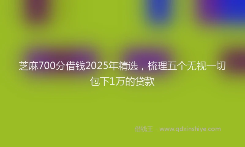 芝麻700分借钱2025年精选，梳理五个无视一切包下1万的贷款