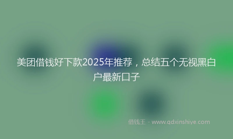 美团借钱好下款2025年推荐，总结五个无视黑白户最新口子