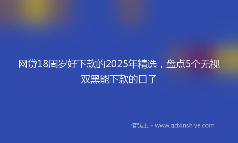 网贷18周岁好下款的2025年精选，盘点5个无视双黑能下款的口子