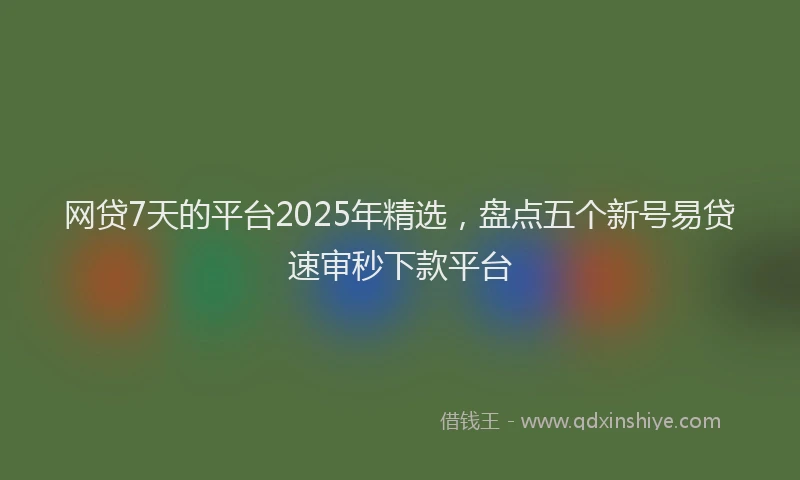 网贷7天的平台2025年精选，盘点五个新号易贷速审秒下款平台
