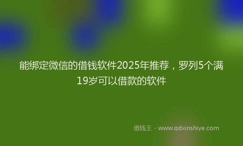 能绑定微信的借钱软件2025年推荐，罗列5个满19岁可以借款的软件