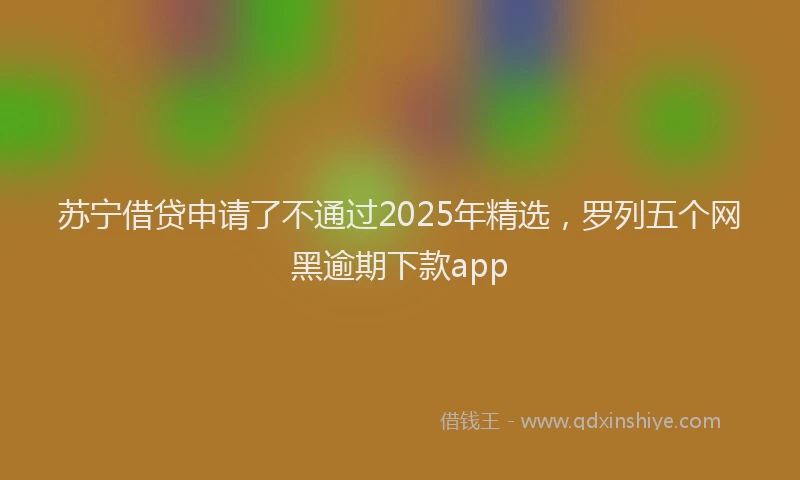苏宁借贷申请了不通过2025年精选，罗列五个网黑逾期下款app
