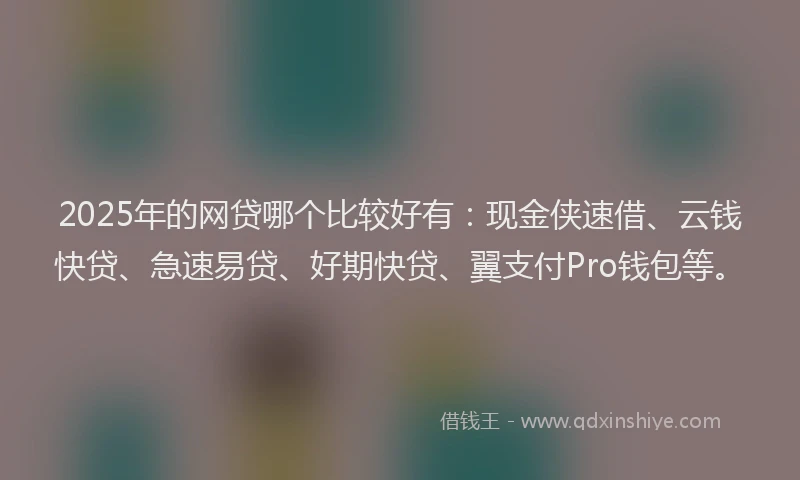 2025年的网贷哪个比较好有：现金侠速借、云钱快贷、急速易贷、好期快贷、翼支付Pro钱包等。