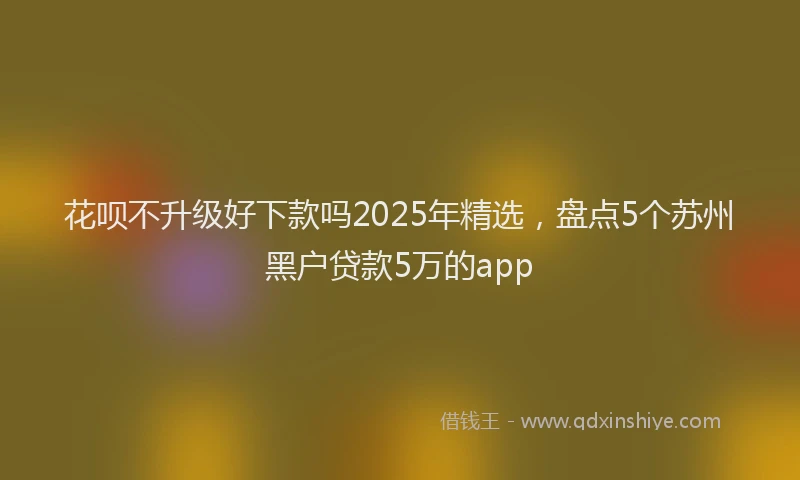 花呗不升级好下款吗2025年精选，盘点5个苏州黑户贷款5万的app