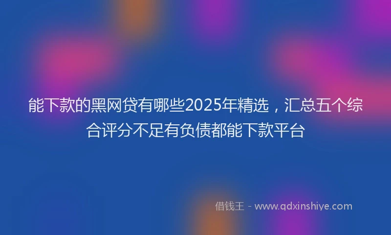 能下款的黑网贷有哪些2025年精选，汇总五个综合评分不足有负债都能下款平台