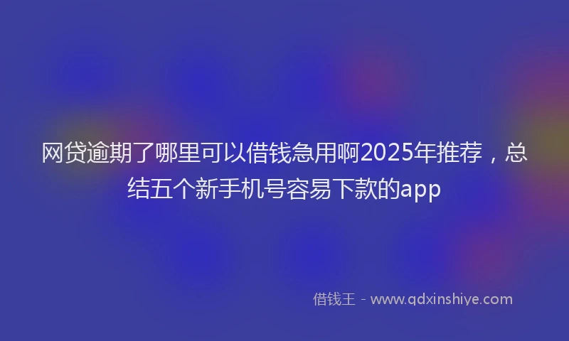 网贷逾期了哪里可以借钱急用啊2025年推荐，总结五个新手机号容易下款的app