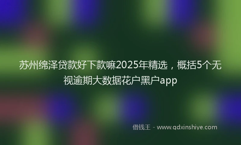 苏州绵泽贷款好下款嘛2025年精选，概括5个无视逾期大数据花户黑户app