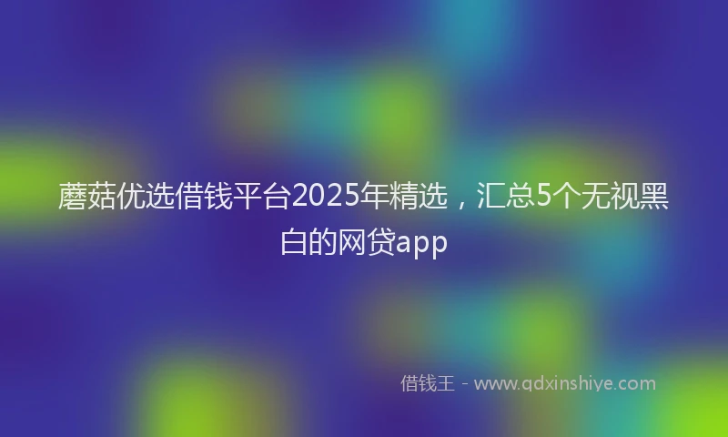 蘑菇优选借钱平台2025年精选，汇总5个无视黑白的网贷app