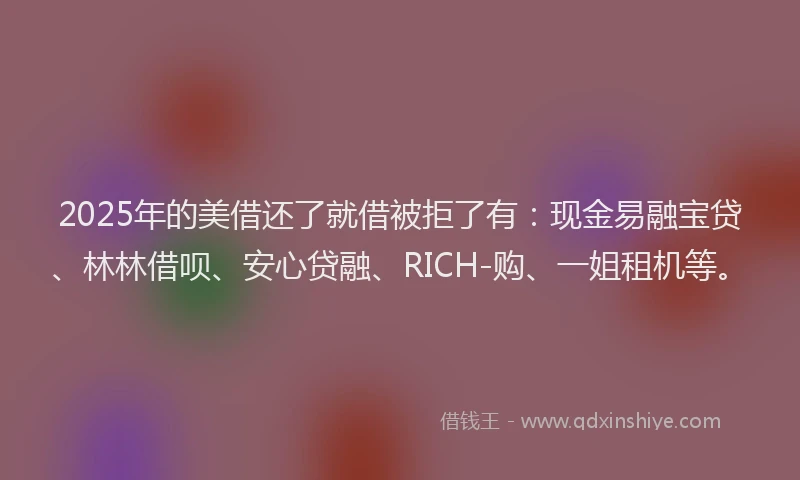 2025年的美借还了就借被拒了有：现金易融宝贷、林林借呗、安心贷融、RICH-购、一姐租机等。