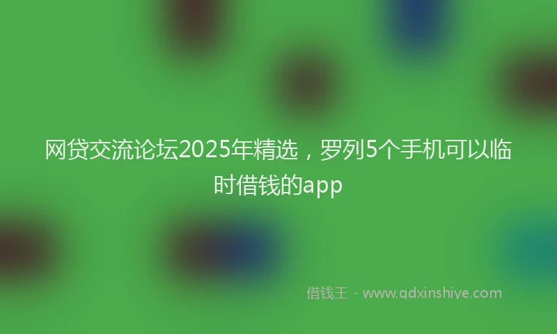 网贷交流论坛2025年精选，罗列5个手机可以临时借钱的app