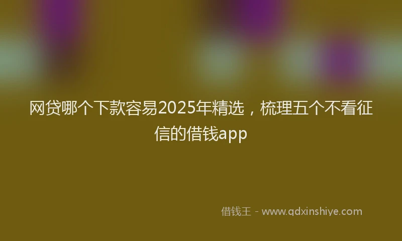 网贷哪个下款容易2025年精选，梳理五个不看征信的借钱app