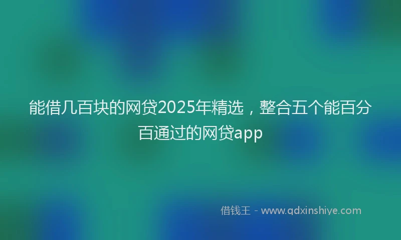 能借几百块的网贷2025年精选，整合五个能百分百通过的网贷app