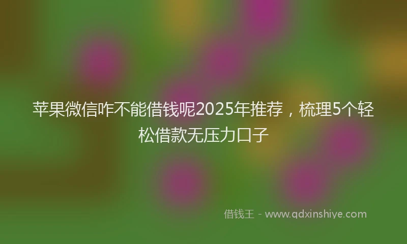 苹果微信咋不能借钱呢2025年推荐，梳理5个轻松借款无压力口子