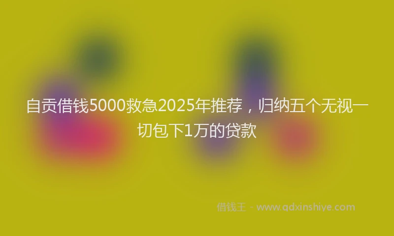 自贡借钱5000救急2025年推荐，归纳五个无视一切包下1万的贷款
