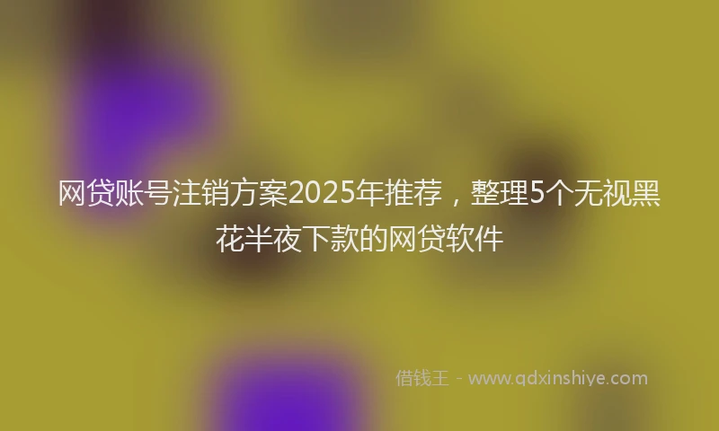 网贷账号注销方案2025年推荐，整理5个无视黑花半夜下款的网贷软件