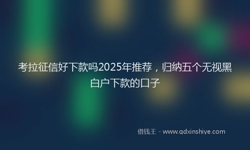 考拉征信好下款吗2025年推荐，归纳五个无视黑白户下款的口子