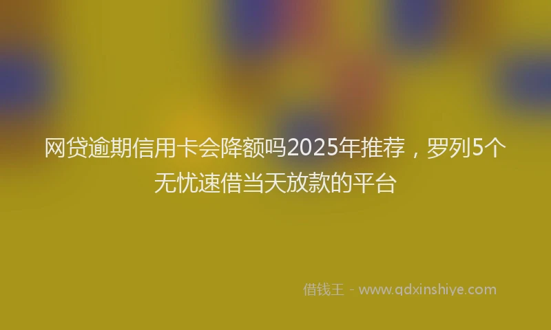 网贷逾期信用卡会降额吗2025年推荐，罗列5个无忧速借当天放款的平台