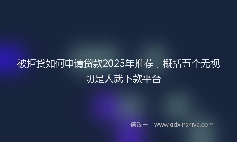 被拒贷如何申请贷款2025年推荐，概括五个无视一切是人就下款平台