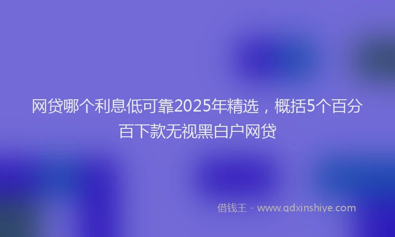 网贷哪个利息低可靠2025年精选，概括5个百分百下款无视黑白户网贷