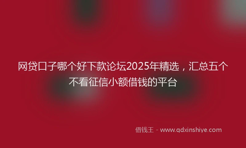 网贷口子哪个好下款论坛2025年精选，汇总五个不看征信小额借钱的平台