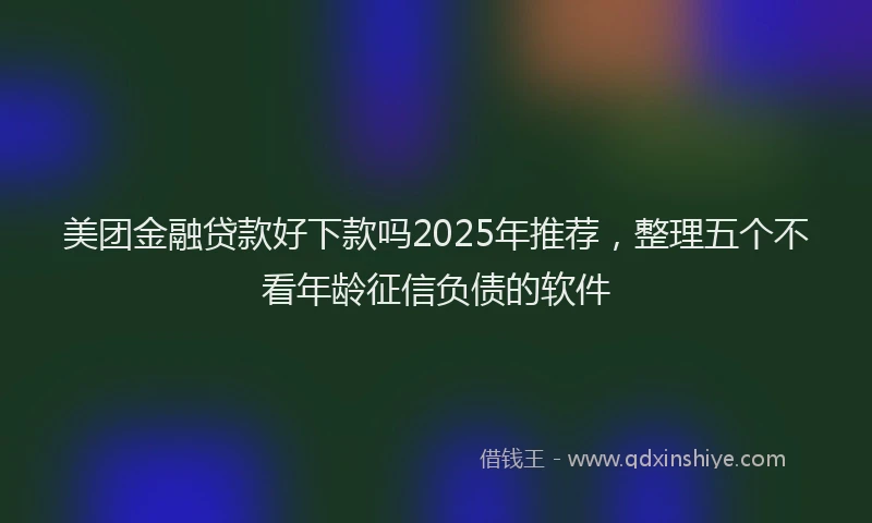 美团金融贷款好下款吗2025年推荐，整理五个不看年龄征信负债的软件
