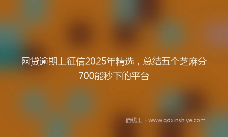 网贷逾期上征信2025年精选，总结五个芝麻分700能秒下的平台