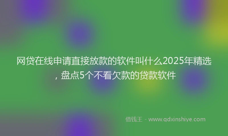 网贷在线申请直接放款的软件叫什么2025年精选，盘点5个不看欠款的贷款软件