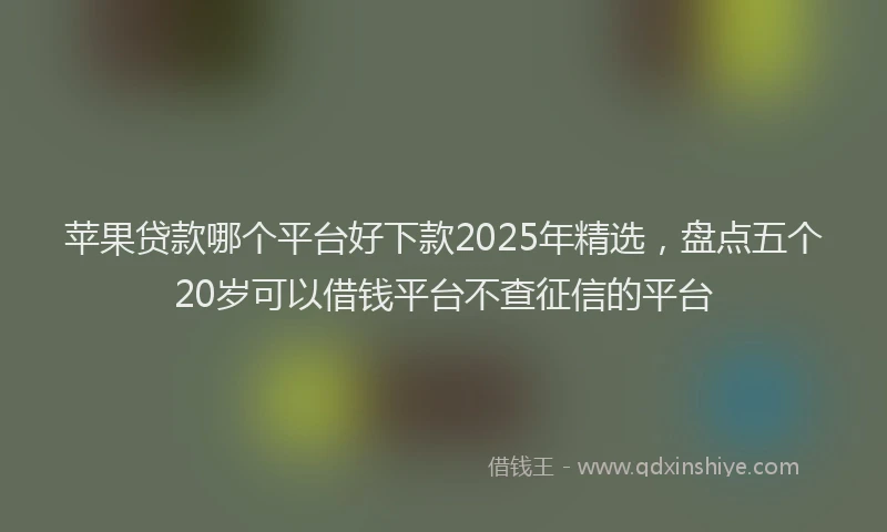 苹果贷款哪个平台好下款2025年精选，盘点五个20岁可以借钱平台不查征信的平台
