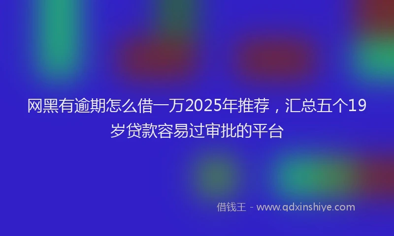 网黑有逾期怎么借一万2025年推荐，汇总五个19岁贷款容易过审批的平台