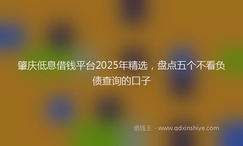 肇庆低息借钱平台2025年精选，盘点五个不看负债查询的口子