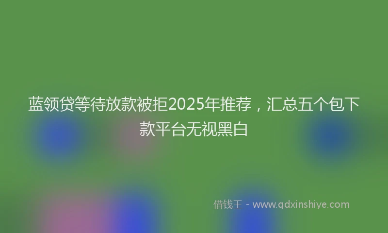 蓝领贷等待放款被拒2025年推荐，汇总五个包下款平台无视黑白