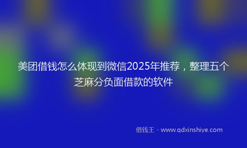 美团借钱怎么体现到微信2025年推荐，整理五个芝麻分负面借款的软件