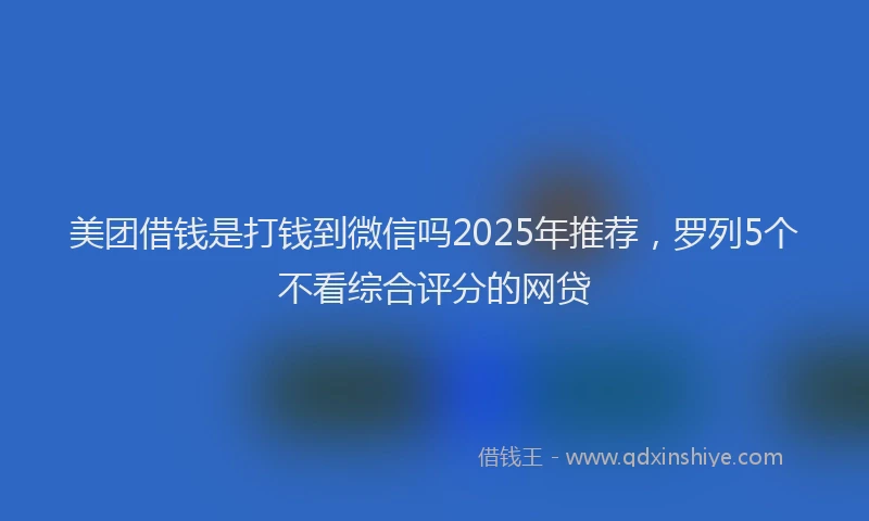 美团借钱是打钱到微信吗2025年推荐，罗列5个不看综合评分的网贷